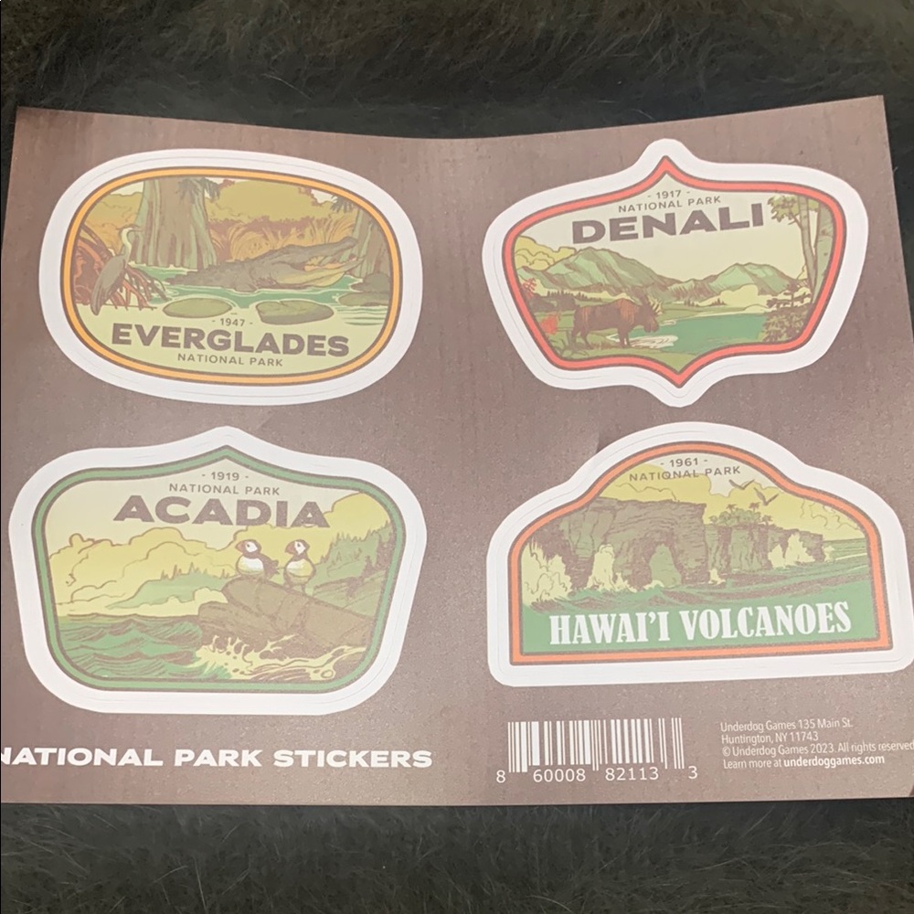 8 Piece- National Park Sticker Set - Vintage Design